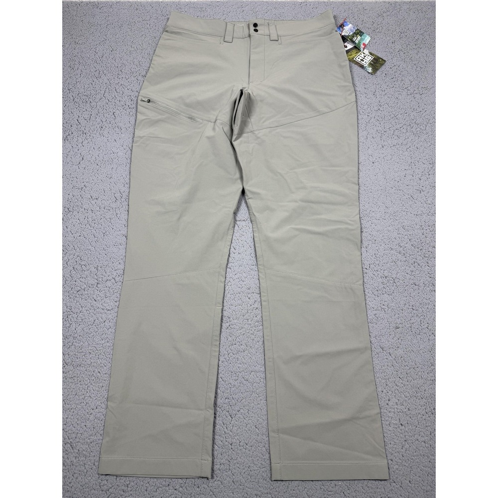 NWT AKHG Duluth Trading Co Pants Mens 34 Gray Roadless Hiking Stretch Zip Pocket